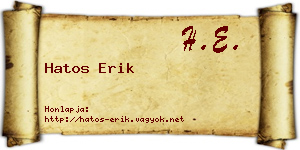 Hatos Erik névjegykártya